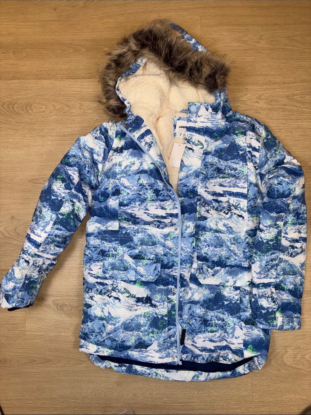 NEW Lands’ End Kids Expedition Waterproof Winter Down Parka XL 14/16